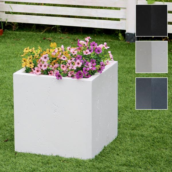 プランター 正方形 40×40cm 屋外 おしゃれ 大型 植木鉢 モダン スタイリッシュ インダストリアル 高級感 鉢カバー 直植え 水抜き 穴 花 観葉植物 家庭菜園 園芸