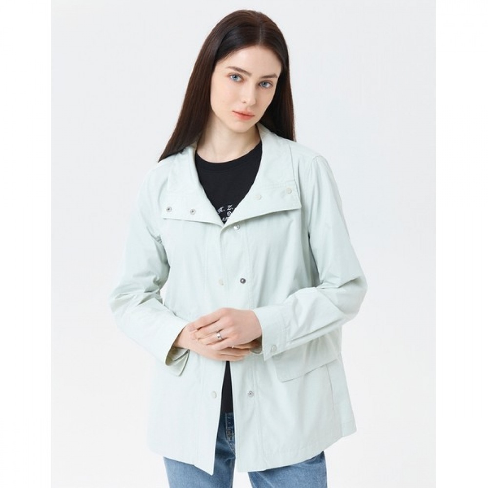 (ヘッジズレディース) 24SS ライトグリーンライトウェイトハイネックハーフジャンパー HSJU4B301E1