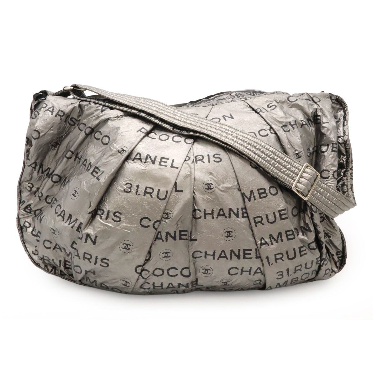 アンリミテッド ショルダーバッグ 斜め掛け ナイロン シルバー ブラック 黒 シルバー金具 A4653