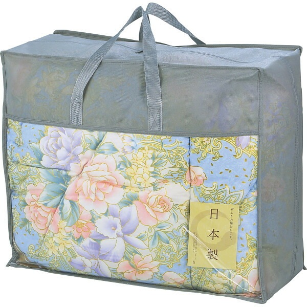 （ギフト）ダウン50%入り 日本製羽毛ふとん ブルー