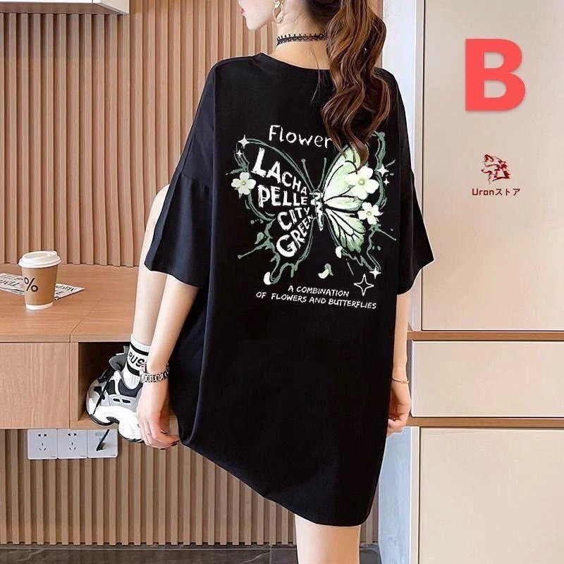 半袖tシャツ 大きいサイズ レディース ビッグtシャツ レディース半袖ティーシャツ ゆるトップス 大人かわいいトップス 夏Tシャツ プリント カットソー 半そでTシ