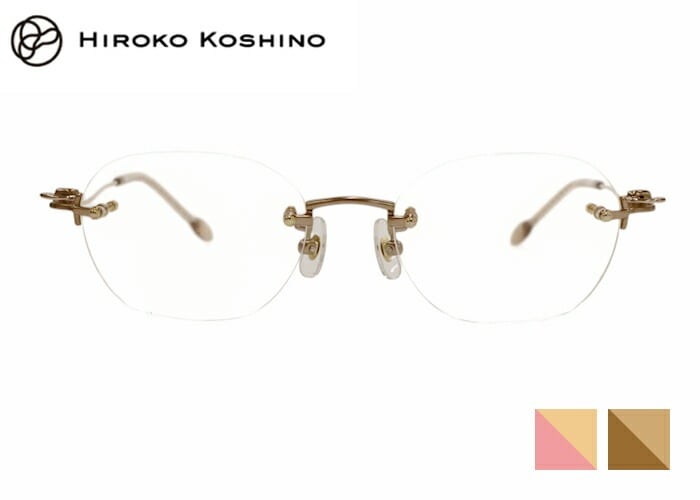 ヒロココシノ HIROKO KOSHINO hk-1161 メガネ hk2 ウェリントン チタン フチなし 縁なし ツーポイント リムレス メンズ レディース めがね