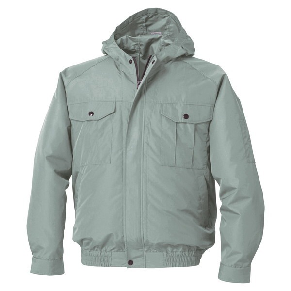 KU90810モスグリーン4L フード付ポリエステル製ワーク