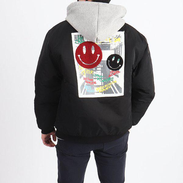 WBH メンズ ビッグサイズ スマイルパッチジャンパー ~3XL