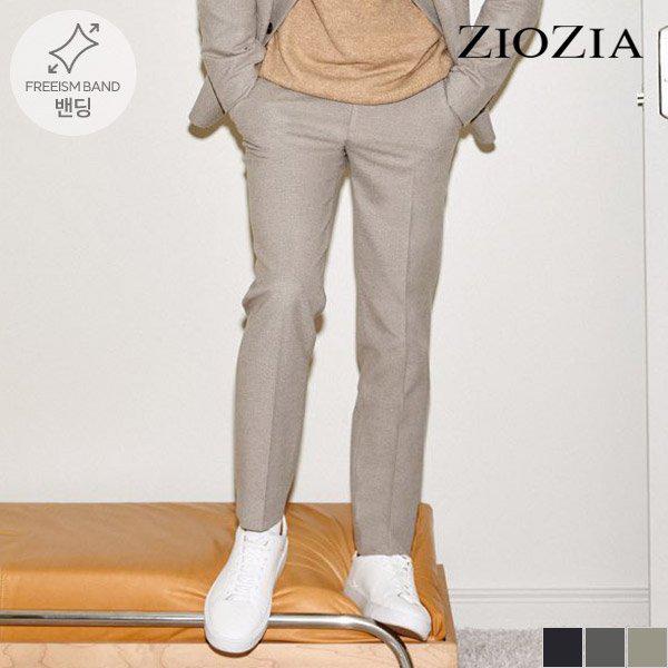 [] メランジカラー ハーフバンディング カジュアルパンツ (AAC4PP1603)