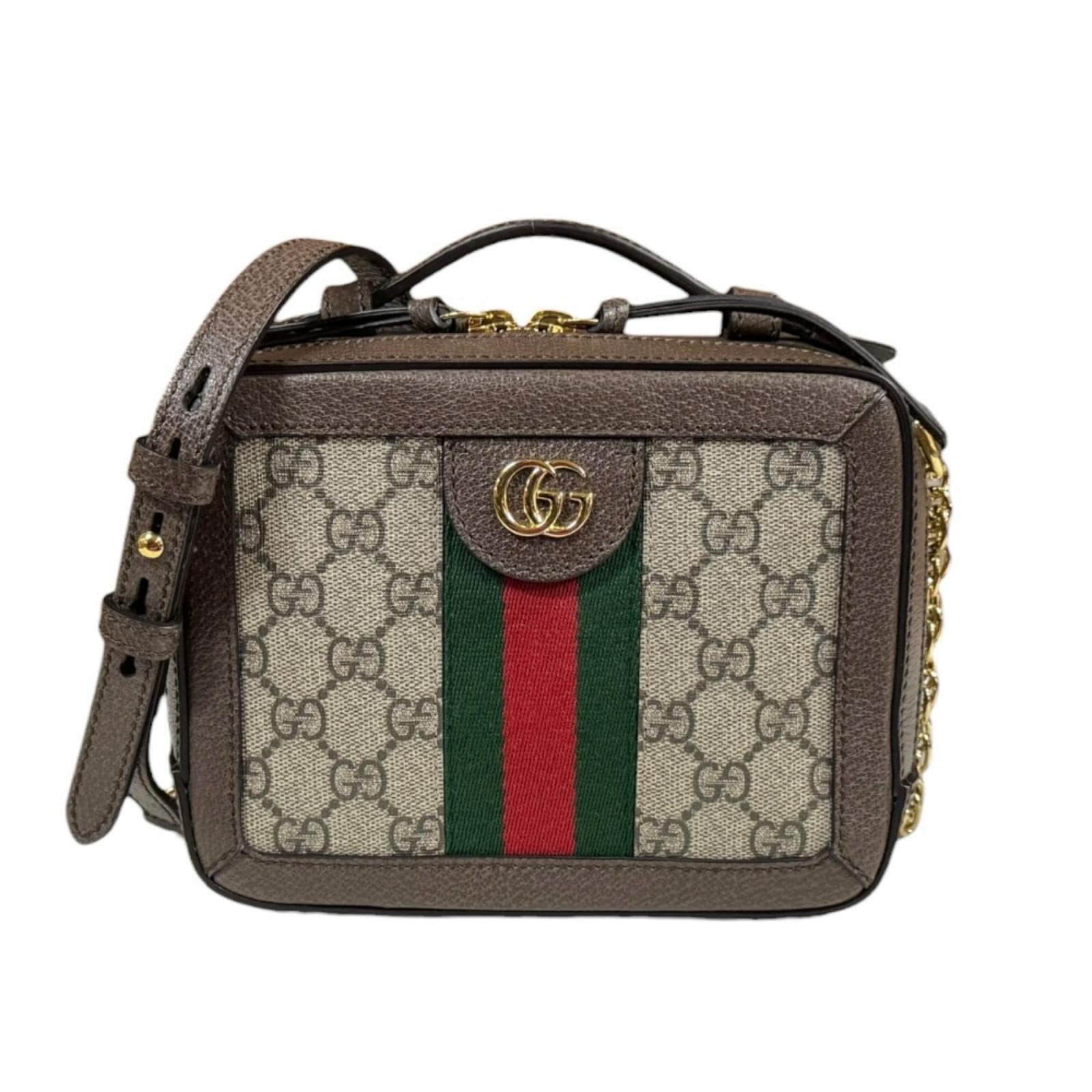グッチ ミニ オフィディア ショルダーバッグ GGスプリームキャンバス 602576 ベージュ GUCCI 中古 美品
