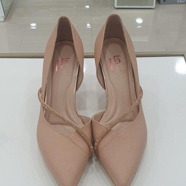 女性キュービック装飾パールセミフォーマルシューズPFDSHP506PI_CC