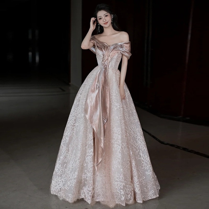 綺麗 ウェディングドレス 気質オフショルダードレスワンピース レディース 結婚式 花嫁 パーティードレス 成人式 お呼ばれ ウェディング 演奏会 二次会 パーティードレス 前撮り