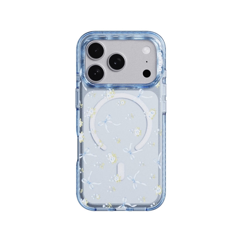 【GRAGG】 MAGSAFE LAYERS FRAME CASE CLEAR BLUE - BLUE BLOOM 正規品