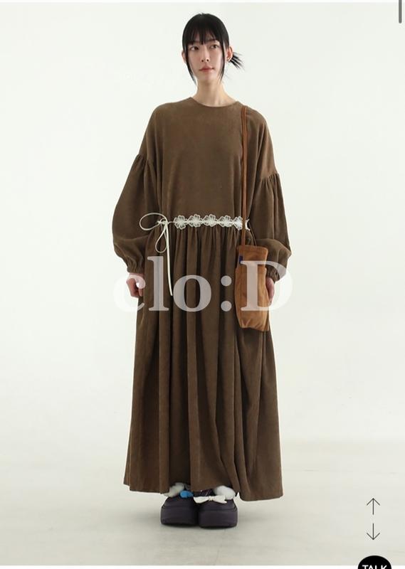 ケンジOPS 新商品(FW 妊婦服 ワンピース ロング コーデュロイ)(2Colors)