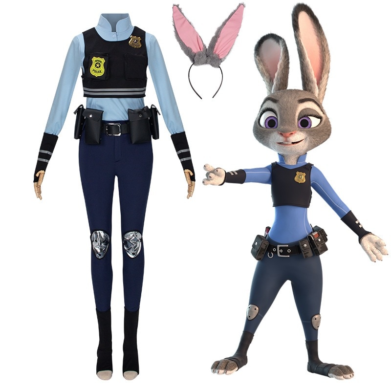 ジュディスーツ 大人用 ズートピア コスプレスーツ ウサギコススーツ バニーバニー婦警コス衣装