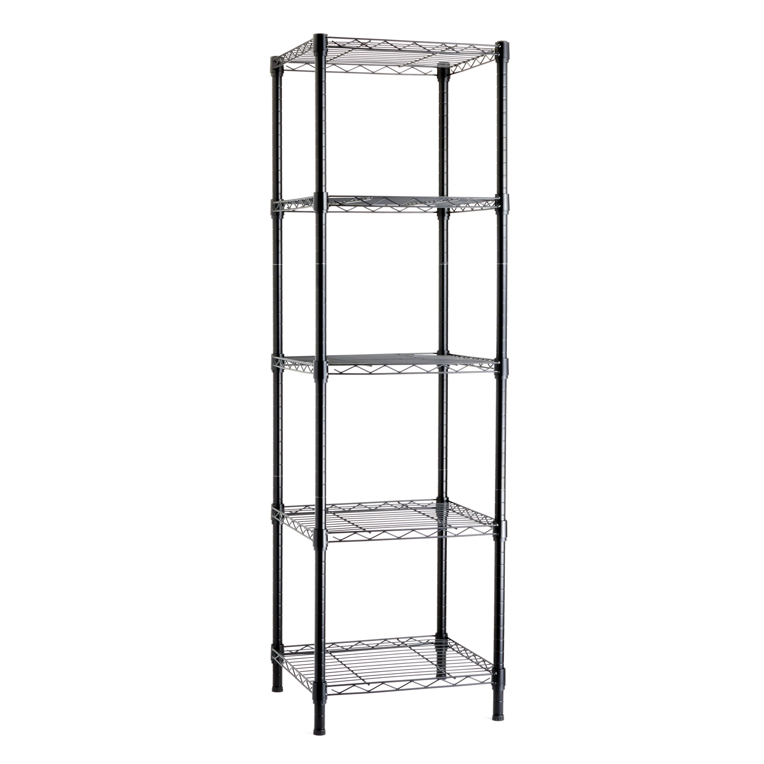 Amazonベーシック 5段スリムスチールラック 棚 メタルラック キッチンラック 耐荷重340kg 幅41cm x 奥行41cm x 高さ137cm ブラック