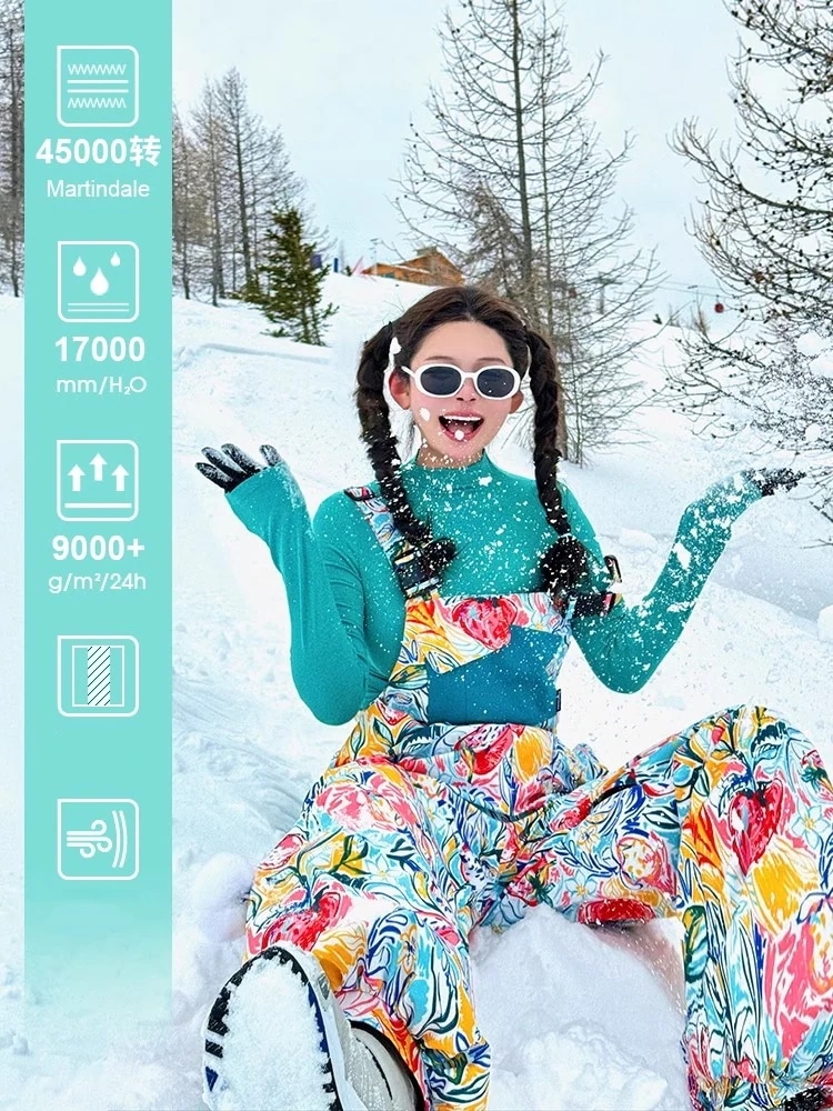 スノーボードウェア 2025 単品 レディース メンズ 防水17000 ビブパンツ ロングパンツ つなぎ ボトムス いちご柄 3Lスノボー スキーウェア スノボウェア 韓国風 防水防雪防風