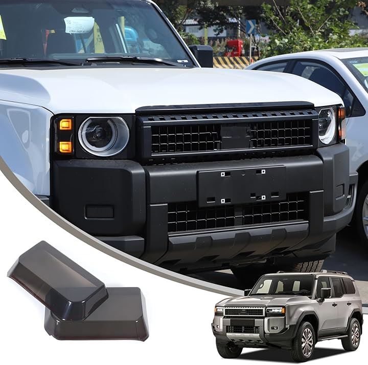 トヨタ ランドクルーザー250 ランクル250 専用 ウィンカーカバー スモークシェル ウィンカーパネル ウィンカーシェル ABS素材 貼付タイプ(円形グレード専用, ウィンカー用)