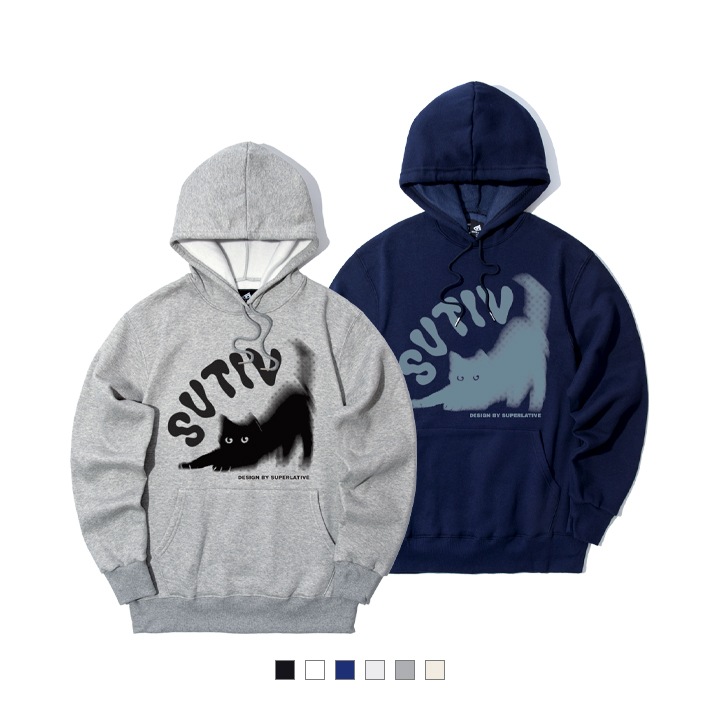 BLUR CAT 起毛 フード Tシャツ HOODIE (SPH4-4SP061)