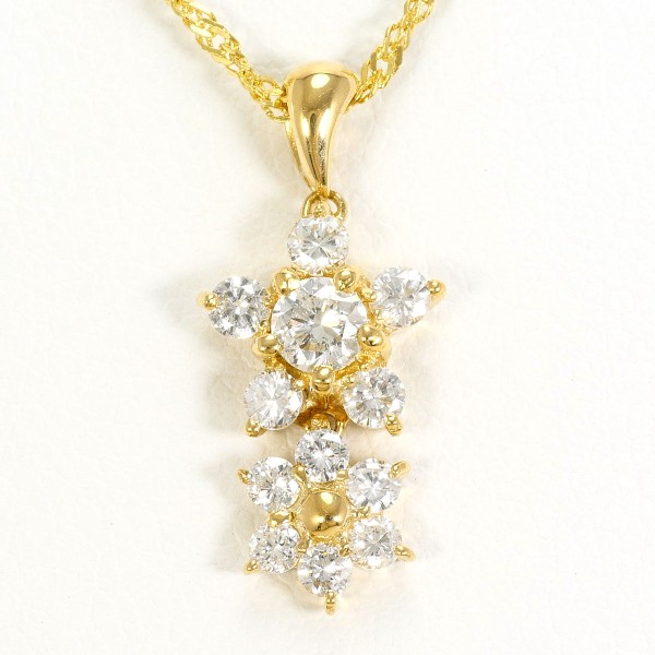 K18 18金 YG ネックレス ダイヤ ジュエリー 中古