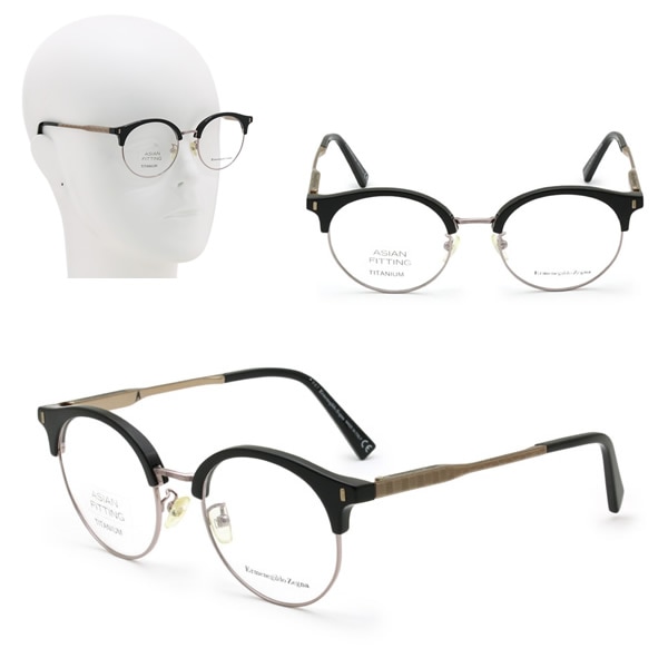 フレームのみ EZ5111-D/V 055 50 Ermenegildo Zegna メガネ 眼鏡 アジアンフィット ブラック