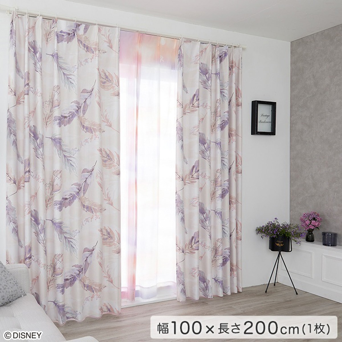 DISNEY/ディズニー　ドレープカーテン　100×200cm×1枚【MICKEY/Fran　ミッキー/フラン】