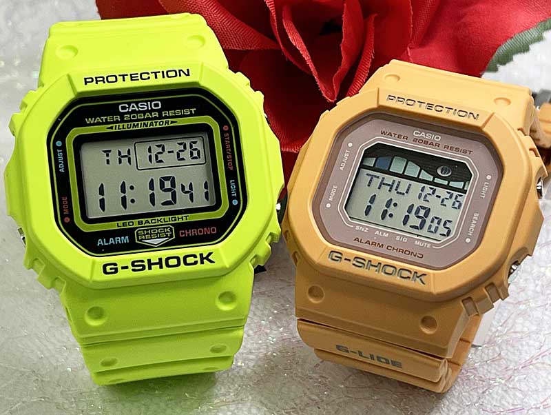 【限定モデルのペアウオッチ」恋人たちのGショック ペアウオッチ G-SHOCK BABY-G カシオ 2本セット gショックメタルシリーズ DW-S5600EP-9JFGLX-S5600-4JF 20,020円