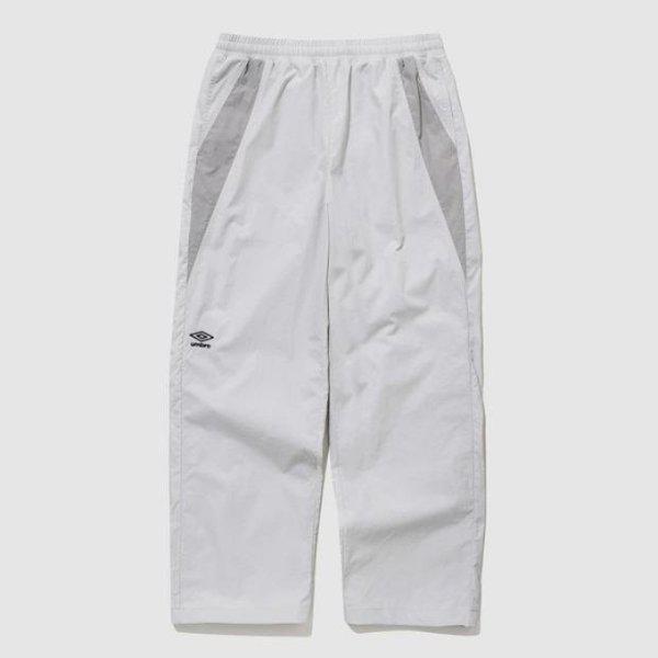 Mパンツ LQC UQ123CPT31-WGR ポップラッシュ カラーブロック ストレートジョガー 2WAY パンツ / ホワイトグレー