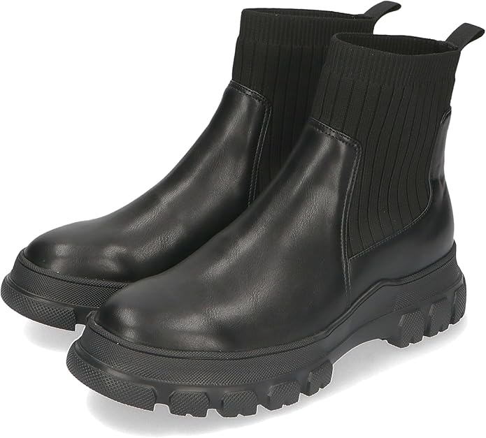 [オリエンタルトラフィック] ショートブーツ ニットブーツ トラックソール 厚底 ラウンドトゥ レディース 履きやすい 歩きやすい 大きいサイズ 小さいサイズ 軽い 21428