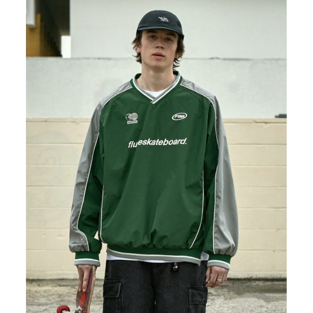 フルーク FSB Vネックユニフォームウォームアップジャケットグリーン FJK120