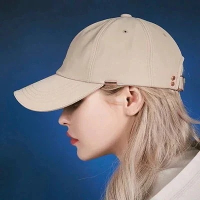 ★VARZAR★ Rose gold double link overfit ball cap pink Rose Gold Double Link Over fit Ball Cap Beige at Amazon