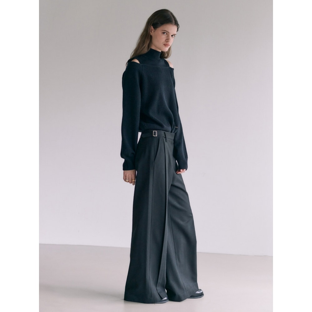 LOEUVRE ウール混サイドタックワイドパンツ SW3WL449 10
