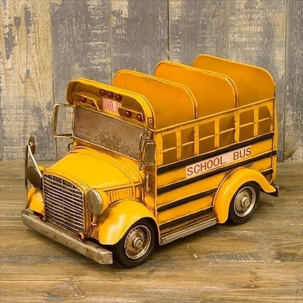 ヴィンテージカー　ブリキおもちゃ CDボックス　 アンティーク　アメリカ雑貨　ガレージグッズ　店舗　オールドアメリカン/スクールバス