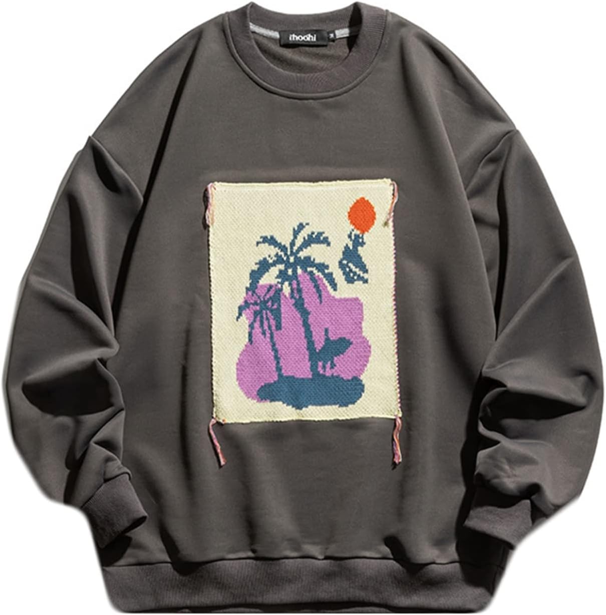 パーカー トレーナー 男性 個性的 刺繍 長袖 カジュアル シンプル カッコイイ 丈長め オーバーサイズ クルーネック 体型パカー 春服 プルオーバー コンフォート ソフト オシャレ 通気 ストレッチ