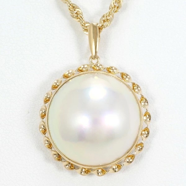 K18 18金 YG イエローゴールド ネックレス マベパール(真珠) ジュエリー 中古