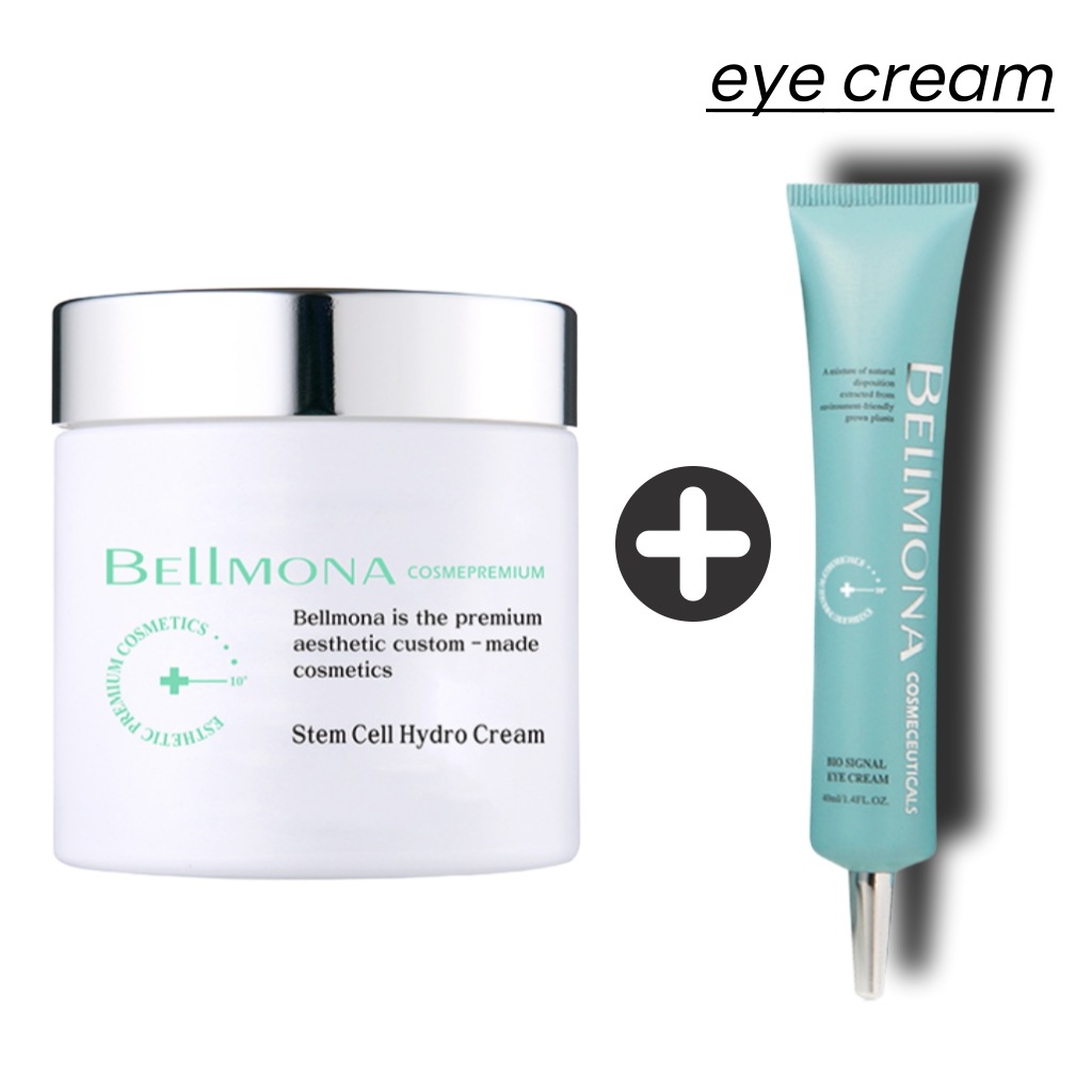 ［Belmona］ステムセル クリーム デュオ（リッチ100ml / ハイドロ100ml）＋ バイオシグナル アイクリーム40ml ギフト