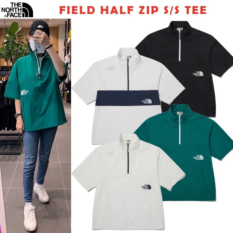 韓国正規品保証 関税負担なし NT7KP02J FIELD HALF ZIP S/S TEEデイリー 基本 着装 男子 女子 人気 韓国 ファッション 男女共用 アウトドア