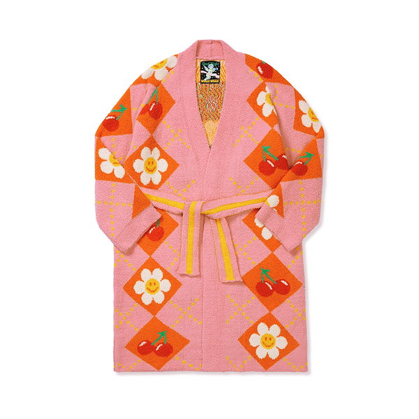 wiggle wiggle* バスローブ タオル *Smile Cherry Argyle 韓国 ラップタオル - Smile Cherry Argyle