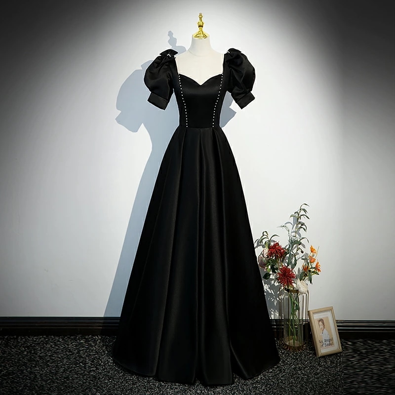 カラードレ半袖 前撮りドレス パール ロングドレス Aラインドレス ステージ衣装 パーティードレス 編み上げタイプ 演奏会用ドレス 豪華ドレス 結婚式 披露宴 フォーマルドレス 二次会 撮影 オーダー