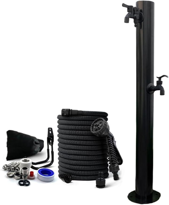 屋外水栓 立て水栓 蛇口付き ステンレス鋼 凍結防止 屋外用 水栓柱 屋外での水栓設置 円形立水栓(円形立水栓（蛇口：上C+下B）)