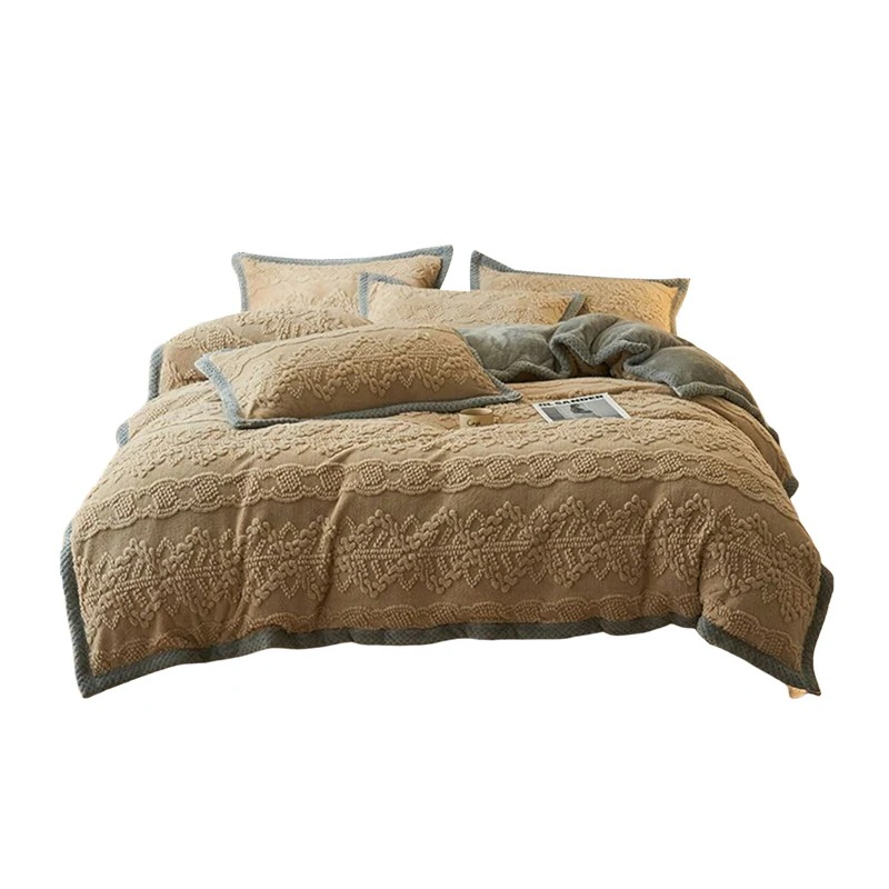 フランネル 布団カバー セット 厚手 ボア シングル ダブルサイズ マイクロファイバー 発熱毛布 裏起毛 あったか もふもふ 肌触り良い 北欧風 格子柄 保温 寝具 冬 洗える30%までに制限