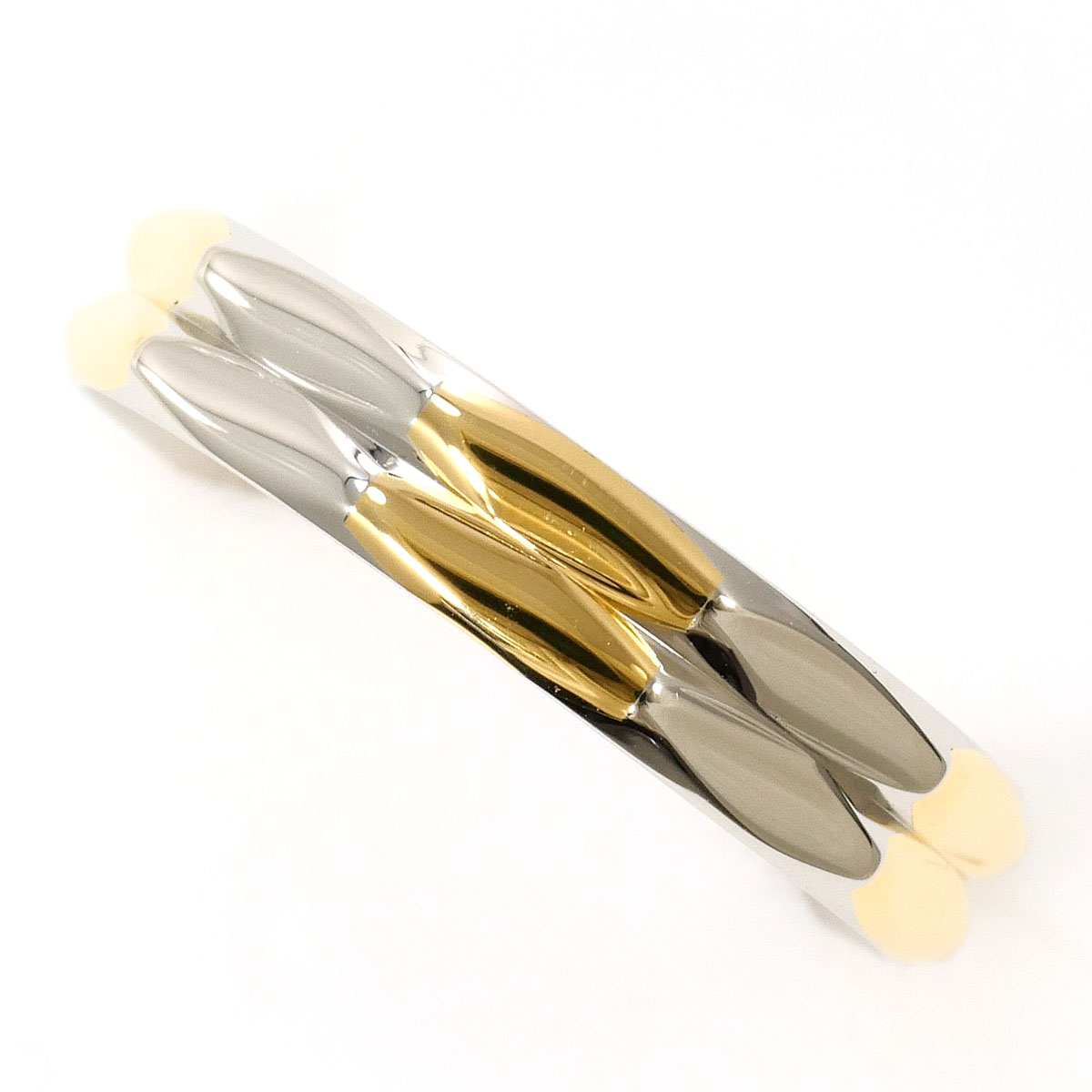 セリーヌ PT850 プラチナ K18 18金 YG イエローゴールド リング・指輪 17号 総重量約3.0g 中古