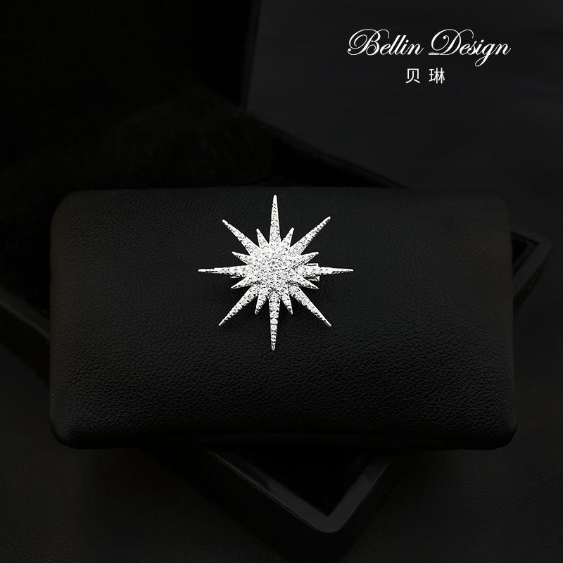 ブローチ 八芒星 衣類 装飾 スーツ ハイエンド シンプル ピン アクセサリー バッジ コサージュ ジュエリー