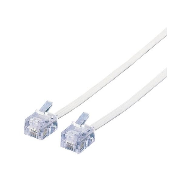 （まとめ）エレコム スリムモジュラケーブル6極4芯 ホワイト 7m MJ-7WH 1本(×5セット)