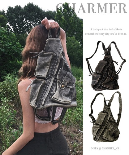 満足度100%予想[4ways!!] グランジ ビンテージ バックパック - 2color