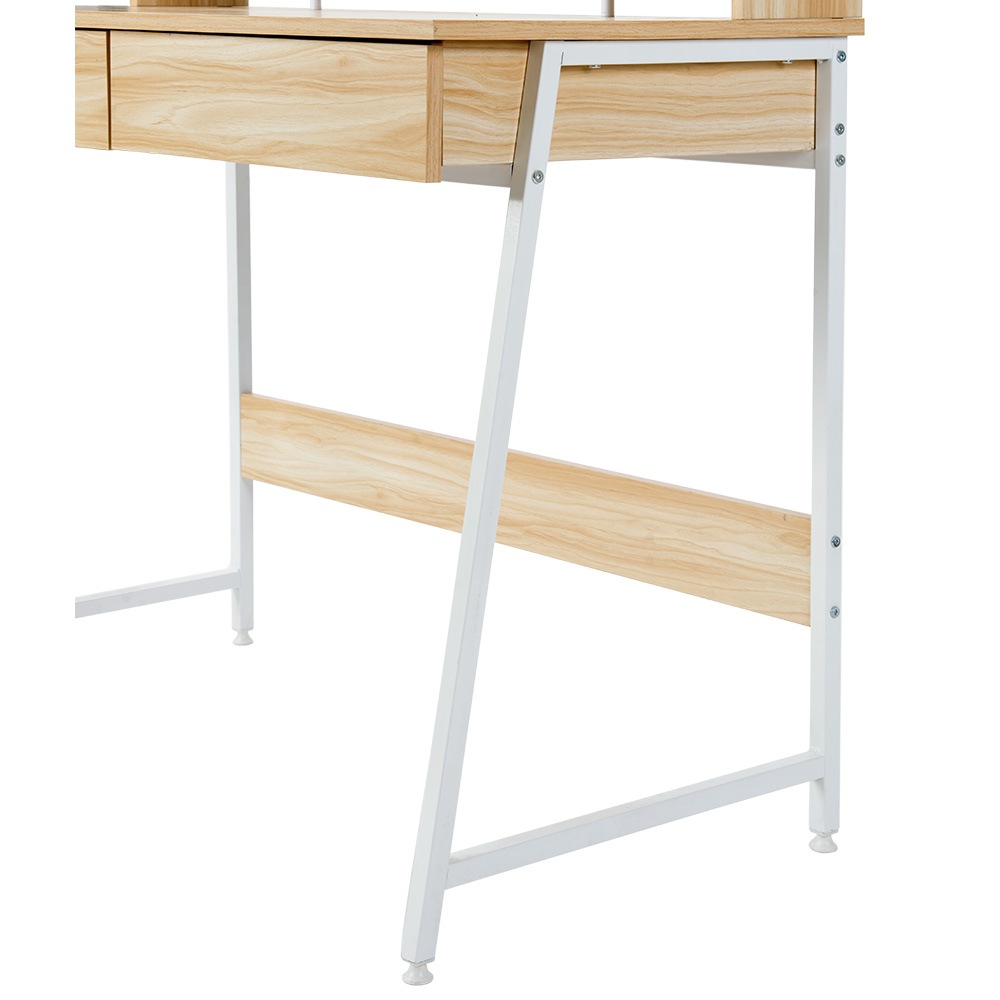 【国内発送】163【ナチュラル】パソコンデスク 引き出し付き　収納台　ミシン台 学習机 勉強机