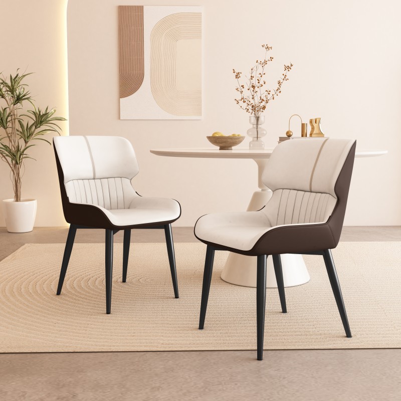 北欧 ダイニングチェア PU生地 家庭用 背もたれ付きいす ソフトクッションバック いす テーブルチェア