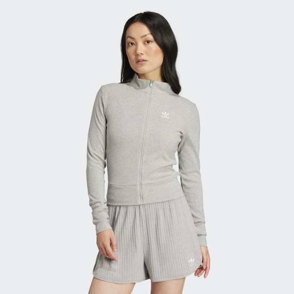 [女性] 快適なエッセンシャルリップニットトラックトップ(JD5909)