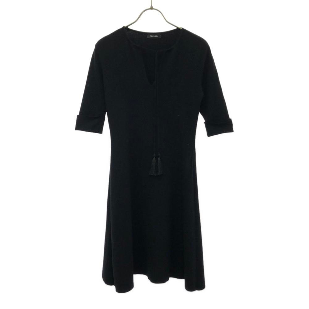 マックスアンドコー 半袖 ニット ワンピース S ブラック MAX&CO レディース