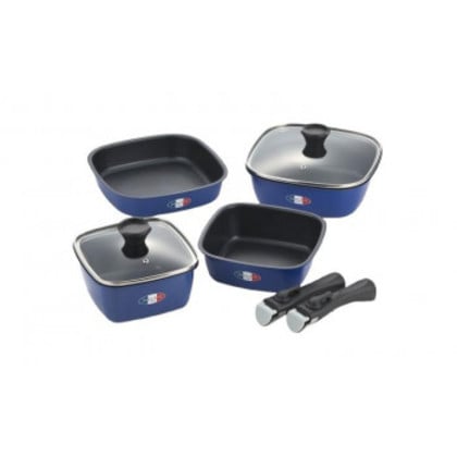 タマハシ ジャンヌ・エコール 着脱ハンドル角型鍋4点セット JE-128
