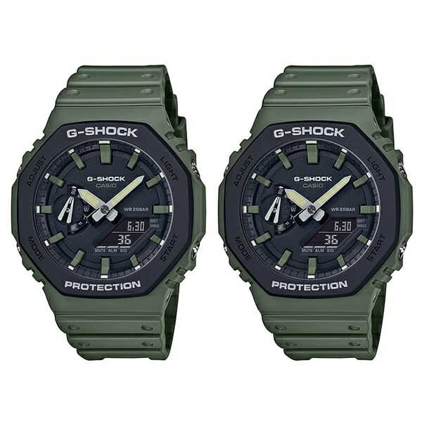 CASIO G-SHOCK Gショック ジーショック カシオ 時計 メンズ レディース ペアウォッチ 腕時計 手表 アナデジ 八角形 薄型ケース カーボンコアガード カーキ ミリタリー GA-2110