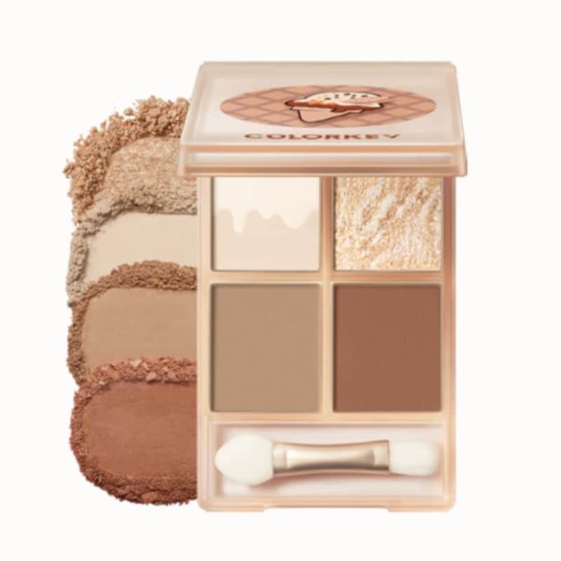 COLORKEY コールドスイーツ 四色アイシャドウ (03チョコマカロン) アイシャドウパレット4g 高発色 持続する 独特粉質 メイクパレット