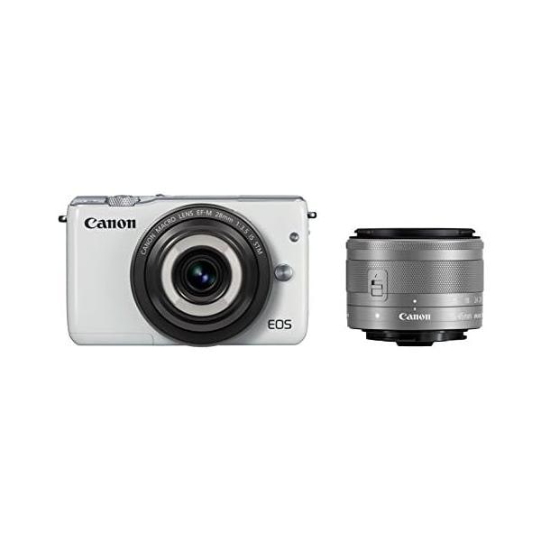 【中古】Canon ミラーレス一眼カメラ EOS M10(ホワイト)クリエイティブマクロ ダブルレンズキット EOSM10WH-CMWLK