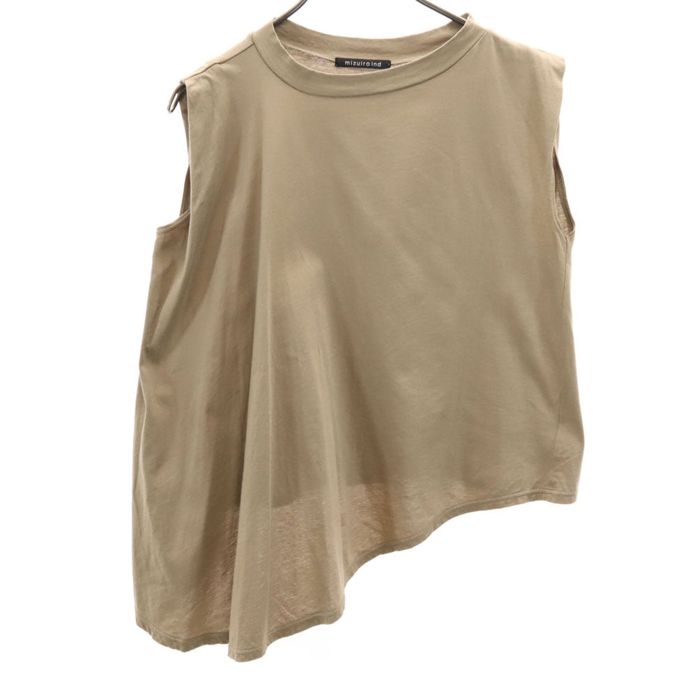 日本製 ノースリーブ シャツ ブラウン レディース